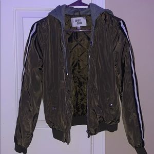 army green jacket with stripes
